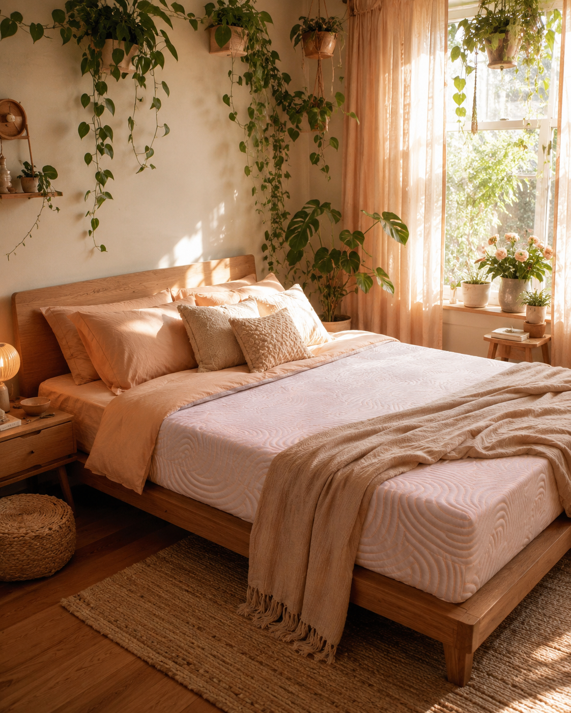 Feliz Plus 8-inch mattress in a serene bedroom