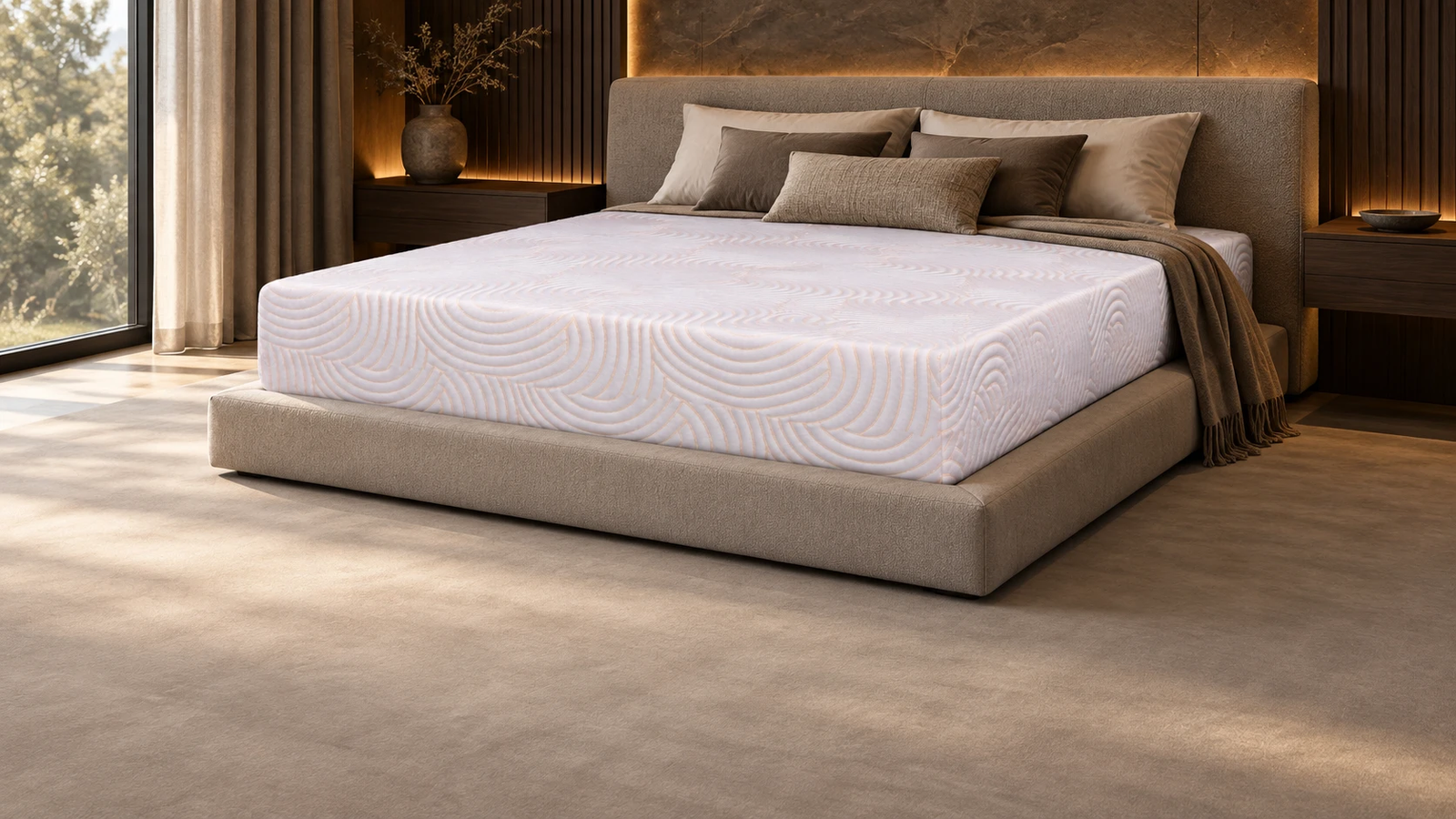 The Nebula mattress in a serene bedroom
